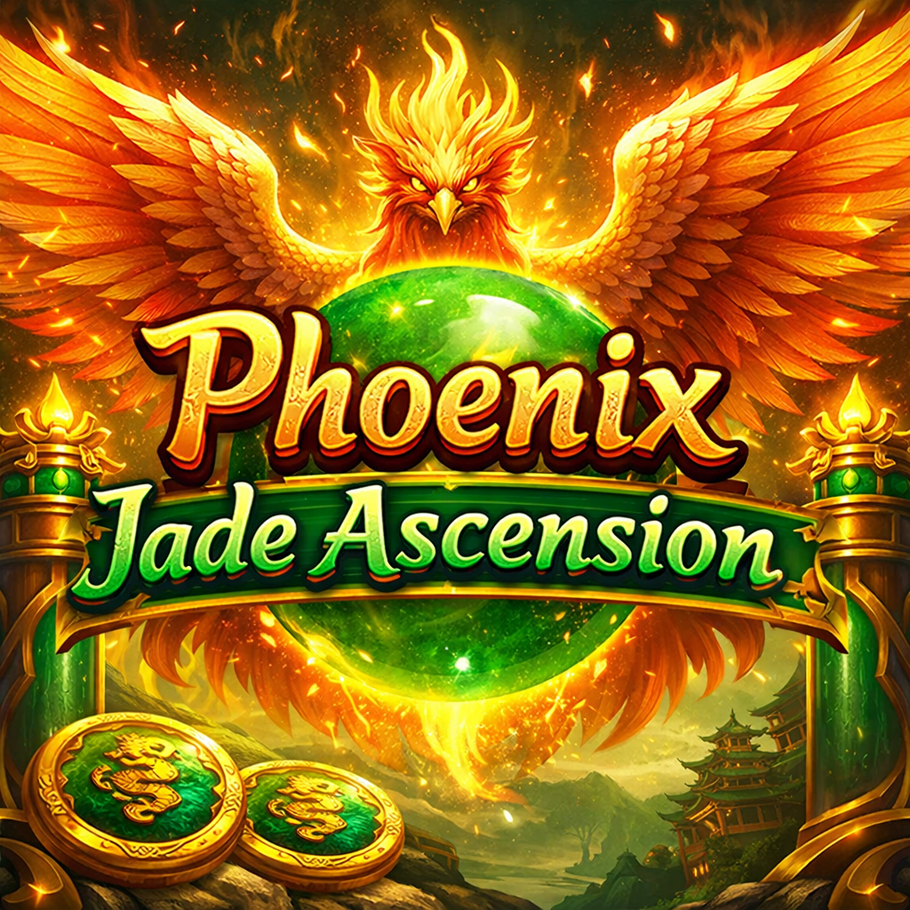 Ilustrasi Phoenix Jade Ascension slot PG Soft dengan tema phoenix dan jade hijau